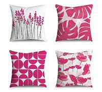 Lot de 4 Housse de Coussin 35x35 cm Rose Gourmand Housse Coussin Canapé Double Face Housse Coussin Super Doux Taie d'oreiller Housses de Coussin pour Decoration Chambre,Canape,Lit,Salon,Bureau A293