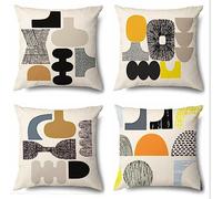 Lot de 4 Housse de Coussin 35x35cm Résumé De La Géométrie Housse Coussin Canapé Double Face Housse Coussin en Lin Taie d'oreiller Housses de Coussin pour Decoration Chambre, Canape, Lit, Salon J382