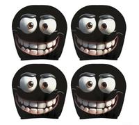 Lot de 4 housses d'appui-tête de voiture mignonnes avec yeux amusants pour la protection du siège avant et la décoration intérieure