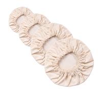 Lot de 4 housses de bol réutilisables en tissu 100 % coton naturel pour couvrir les fruits, les légumes et réguler l'humidité - Couvercles élastiques pour salades, pain et restes