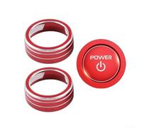 Lot de 4 housses de bouton de climatisation compatibles avec climatiseur Corolla 2023, 2024 et 2025, garniture de bouton de démarrage en alliage d'aluminium rouge, décoration intérieure