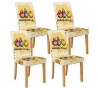 Lot de 4 housses de chaise à motif oiseau coloré pour chaises de salle à manger, housses extensibles et amovibles en élasthanne, housses de siège lavables, housses décoratives amusantes pour cuisine