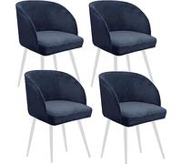 Lot de 4 housses de chaise d'appoint en velours extensible - Housses de chaise modernes du milieu du siècle à dossier incurvé pour cuisine et salon