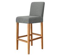 Lot de 4 housses de chaise de bar extensibles en jacquard amovibles et lavables pour chaise de salle à manger, tabouret de bar, café, gris