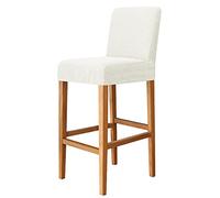 Lot de 4 housses de chaise de bar extensibles en jacquard amovibles et lavables pour chaise de salle à manger, tabouret de bar, café, blanc