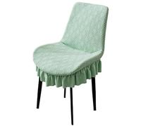 Lot de 4 housses de chaise de salle à manger à dossier bas extensibles pour chaises de salle à manger sans accoudoirs, design incurvé avec volants, parfaites pour la décoration et la protection de la