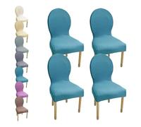 Lot de 4 housses de chaise de salle à manger élastiques à dossier rond de 51 cm de hauteur, non universelles, pour chaises en bois, design ovale, protection élégante et élégante