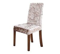 Lot de 4 housses de chaise de salle à manger en velours écrasé élasthanne élastique pour salle à manger, cuisine, mariage, banquet, couleur taupe
