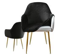 Lot de 4 housses de chaise de salle à manger en velours extensible avec accoudoirs - Dossier incurvé, parfaites pour les chaises de maquillage, les sièges pivotants et configurations polyvalentes (#3)