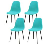 Lot de 4 housses de chaise de salle à manger extensibles modernes du milieu du siècle - Housses élastiques pour salle à manger, cuisine et bureau - Bleu ciel