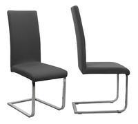 Lot de 4 Housses de chaise extensibles en microfibre élasthanne universelle pour chaise salle à manger haut dossier, grise foncé