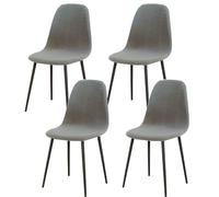 Lot de 4 housses de chaise extensibles modernes du milieu du siècle - Housses élastiques pour chaises de salle à manger, cuisine et bureau - Gris clair - Protection élégante pour meubles