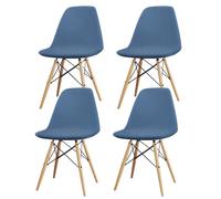 Lot de 4 housses de chaise extensibles universelles et durables, élastiques modernes et extensibles en velours, amovibles, pour salle à manger, hôtel, banquet, mariage, fête, décoration (4, gris-bleu)