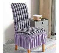 Lot de 4 Housses de Chaise pour Salle à Manger Housse de Chaise Salle à Manger Extensible Housses de Cuisine Amovibles et Lavables pour La Maison Les Fêtes Les Hôtels Les Cérémonies(Purple)