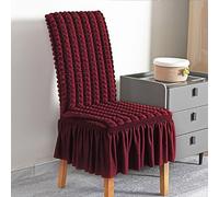 Lot de 4 Housses de Chaise pour Salle à Manger Housse de Chaise Salle à Manger Extensible Housses de Cuisine Amovibles et Lavables pour La Maison Les Fêtes Les Hôtels Les Cérémonies(Red)