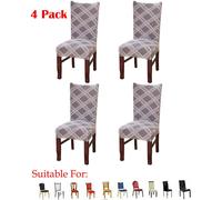 lot de 4 housses de chaises de salle à manger Housse de chaise extensible Dossier haut Housse de chaise