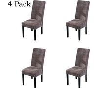 lot de 4 housses de chaises de salle à manger Housse de chaise extensible Dossier haut Housse de chaise