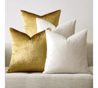 Lot de 4 housses de coussin carrées en velours doux de qualité supérieure pour canapé, chambre à coucher, salon, 45 x 45 cm