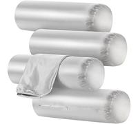 Lot de 4 Housses de Coussin Tour de Cou Uniquement avec Fermeture éclair, Housse de Coussin cylindrique en Satin (Gris, 45,7 x 15,2 cm)