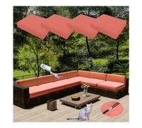 Lot de 4 Housses de Coussins de canapé avec Fermeture éclair, imperméables et Amovibles, pour chaises et fauteuils, idéales pour terrasse, Jardin ou mobilier d'extérieur en rotin (Housse uni