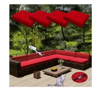 Lot de 4 Housses de Coussins de canapé avec Fermeture éclair, imperméables et Amovibles, pour chaises et fauteuils, idéales pour terrasse, Jardin ou mobilier d'extérieur en rotin (Housse uni