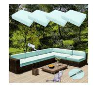 Lot de 4 Housses de Coussins de canapé avec Fermeture éclair, imperméables et Amovibles, pour chaises et fauteuils, idéales pour terrasse, Jardin ou mobilier d'extérieur en rotin (Housse uni