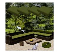 Lot de 4 Housses de Coussins de canapé avec Fermeture éclair, imperméables et Amovibles, pour chaises et fauteuils, idéales pour terrasse, Jardin ou mobilier d'extérieur en rotin (Housses Un