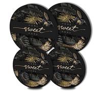 Lot de 4 housses de plaque de cuisson à motif feuilles pour cuisinières électriques, cuisinières électriques, cuisinière à gaz, protection de four, accessoires de cuisine, décoration moderne