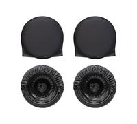 Lot de 4 housses de pneu imperméables de qualité supérieure pour VR, remorque, camping-car, camion, VUS, 68,6 à 81,3 cm de diamètre avec bande élastique pour protection extérieure noire (taille S)