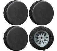Lot de 4 Housses de Pneu Robustes pour Camion, VUS, remorque, Camping-Car, Camping-Car, Housse de Pneu de Secours en Fibre de Carbone, Protection Contre Le Soleil, la Pluie, la Neige, Ajustement