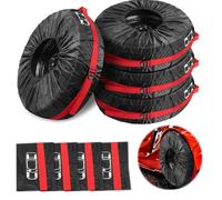 Lot de 4 Housses de Pneus de Secours de Voitur 18-22 In, Housse Roue de Secours de Rechange Universelle, Imperméable, Anti Poussière Neige, Housses de Protection de Roue Voiture avec poignée renforcée