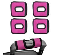 Lot de 4 housses de poignée à bouton-poussoir pour valise, poignée de valise et sac à main, design creux pour chariot, housse de protection pour sac à main, identificateurs de bagages (rose rouge)