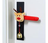 Lot de 4 housses de poignée de porte de Noël avec clochettes suspendues pour améliorer l'atmosphère des vacances et protéger les poignées de porte contre les dommages (G)