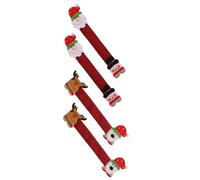 Lot de 4 housses de poignée de réfrigérateur en tissu lavable - Décoration de Noël pour fêtes d'hiver - Housses de poignée de porte de Noël