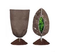 Lot de 4 housses de protection contre le gel d'hiver pour plantes, avec cordon de serrage et fermeture éclair, tissu non tissé qui protège contre les changements de température et le gel (fermeture