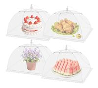 Lot de 4 housses de protection pliables pour aliments - Pour aliments, barbecues, fêtes, buffets, camping, pique-niques, pop-up (43 x 43 cm)