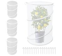 Lot de 4 housses de protection pop-up en maille pour jardin, 50 x 33 cm, filet pliable et respirant pour tomates, fraises, fruits, plates-bandes surélevées, utilisation en extérieur et jardin