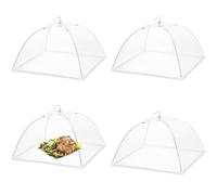 Lot de 4 housses de protection pour aliments - Pliables - En maille - Protection contre les mouches - Pour nourriture, fruits, barbecue