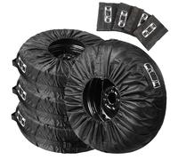 Lot de 4 Housses de Protection pour Pneus, Sac de Rangement Pneu,Housse de Roue de Secours pour Pneus Jusqu'à 80cm (18-22 Pouces), Cordon de Serrage Ajustable pour Pneus de Saison Roue de Secours