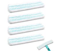 Lot de 4 housses de rechange en microfibre compatibles avec le lave-glace Leifheit M - 27 cm pour essuie-vitres, tampons de rechange avec double puissance de nettoyage pour un nettoyage sans traces