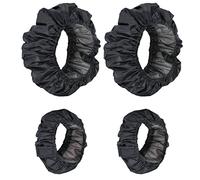 Lot de 4 housses de roue pour bébé - Housses de roue pour fauteuil roulant - Imperméables et anti-taches - Accessoires anti-poussière - Noir