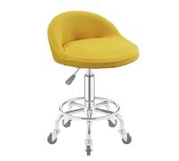 Lot de 4 housses de tabouret de bar à dos incurvé, extensibles, pour tabourets de bar ronds, modernes, protection à dossier bas - Jaune