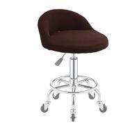 Lot de 4 housses de tabourets de bar à dos incurvé, extensibles et modernes pour tabourets de comptoir ronds, couleur marron, protection élégante pour vos meubles