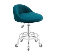 Lot de 4 housses de tabourets de bar à dossier incurvé extensibles pour chaises de comptoir rondes modernes, couleur unie, facile à nettoyer, bleu