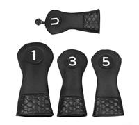 Lot de 4 housses de tête de club de golf et ensemble de protection léger pour les amateurs de golf (noir)