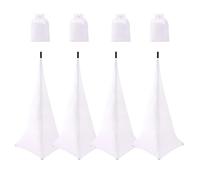 Lot de 4 housses de trépied pour haut-parleur DJ avec couverture à 360 degrés (blanc)