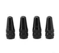 Lot de 4 housses de valve de vélo en aluminium pour chambre à air de type AV - Empêche la poussière et l'humidité et prolonge la durée de vie de la tige de valve de pneu (noir)