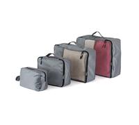 Lot de 4 housses de voyage pour organiser vos vêtements et accessoires dans votre valise, Taille S/M/L/XL, Gris
