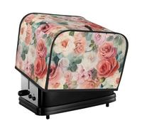 Lot de 4 housses matelassées pour grille-pain avec poignée - Couleur pâle - Mélange de roses délavées - Pour la maison, la table et la cuisine