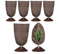 Lot de 4 housses pour plantes d'hiver avec cordon de serrage et fermeture éclair latérale pour la protection contre le gel, tissu non tissé conçu pour les plantes d'extérieur et les arbustes de jardin
